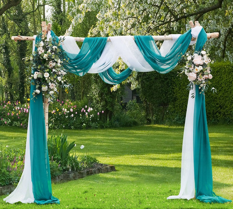LinenZone Teal Window Scarf Valance in 216 Inch Size. Use Window Scarves as Canopy Bed or Backdrop Curtains, Curtain Scarf, or Sheer Fabric for Draping. (Amazing 55 x 216, Teal) - Image 2